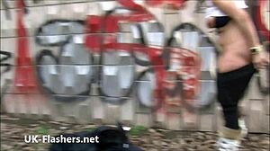 daring belinda flashes publicly while brunette masturbates wildly outdoors