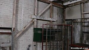 brunette slave bound and fisted in gaping lesbian anal assfucking