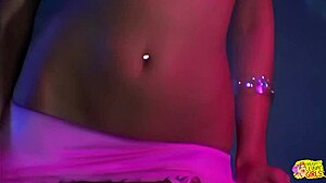 Blonde babe with huge tits fingered before big strapon fuck