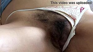 i flash hairy pussy as stepson jerks big cock