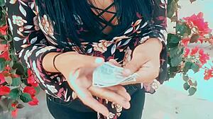 gave this hot latina big ass 200 for outdoor sex 😍💦 whoa her pussy grips tight!!