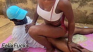 Olosho house ashawo skinny juicy pussy quickie outdoor doggystyle creampie