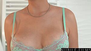 busty blonde sharon white strips lingerie for poolside soapy doggystyle cumshot bath