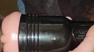 Fleshlight Stroke Session Explodes with Voyeur Cumshot