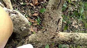 i saw stepmom peeing in forest. then fucked her doggystyle outdoors