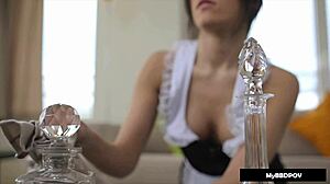 french maid cecilia de lys gaped by big black cock in pov