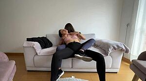 I'm paying roommate rent with hot lesbian scissoring fun