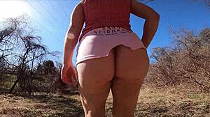 43yo big ass wife flashes pussy skirt at crowded park