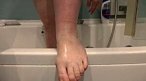 Mature bbw wife's nylon feet legs shine in amateur fetish compilation