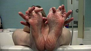 Mature bbw wife's nylon feet legs shine in amateur fetish compilation