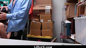 penelope reed caught stealing with boyfriend... now punished in garage office?