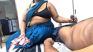 maid kanika strokes cock handjob cum