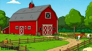 Married housewife slut takes bbc pounding in dirty barn cartoon hentai parody while cuckold cooks barbecue