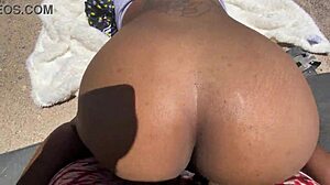 skinny ebony babe bends for fat bbc doggystyle outdoors