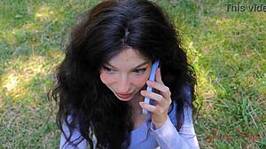 Mature influencer bends over for creampie after losing husband in woods