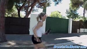 Big-tit milf babe picked up for intense missionary ass pounding