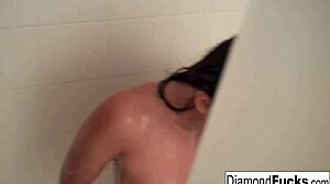 Diamond Foxxx Fingers Wet Pussy Tits in Shower