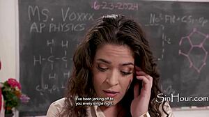 teacher bends over gives latina ass to horny student in class