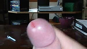 jerking my cock hard to hot tranny porn again, cumshot incoming!