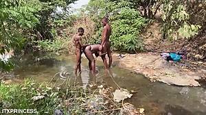 we pounded that curvy bitch senseless in the stream!