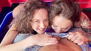 Isabella de Laa and Mari Galore Suck Monster Cock