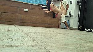 Housewife Cheats On Husband Bent Over Pool Boy's Big Cock Doggystyle