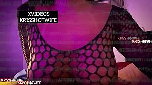 halloween kriss hotwife cums hard on my huge toy cock