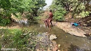 we pounded that curvy bitch senseless in the stream!