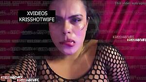 halloween kriss hotwife cums hard on my huge toy cock