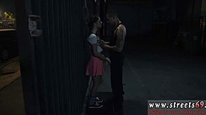 Nylon Feet Girl in Glasses Dominates Hardcore Guys