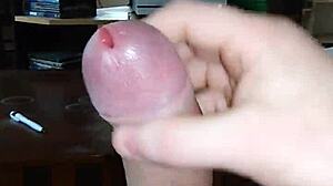 jerking my cock hard to hot tranny porn again, cumshot incoming!