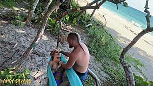 Juicy Pussy Lips Fingered Roughly at Crowded Beach