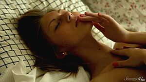 Beautiful Tanned Teen Anjelica Fingers Shaved Wet Pussy