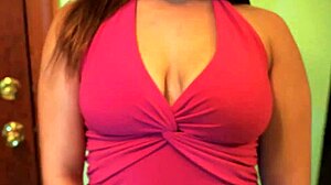 Horny amateur babe masturbates hard during porn casting tryout