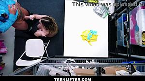 hey cute big ass blonde teen, caught shoplifting? strip searched and fucked hard by mall cop's monster cock—deal done, aria banks and london ford!