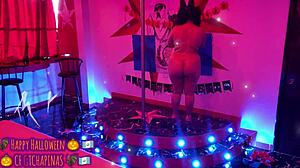 playboy bunny chapina says happy halloween on runway costume rip