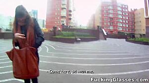 Not Shy Glasses Rina Teen Fucked Hard On Stairway!