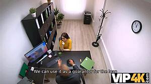 Hungarian Brunette Fucks for New Apartment in Office Interview