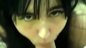 latina teen sucks monster cock till cumshot in mouth