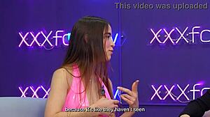 karolin gomez natural tits teen talks first porn then hardcore fucked by pipe boy