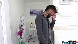 aliya brynn cheats sucking big black cock while cuckold husband watches