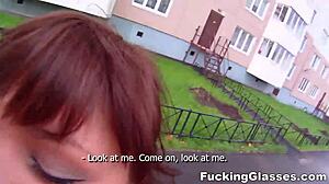 Not Shy Glasses Rina Teen Fucked Hard On Stairway!