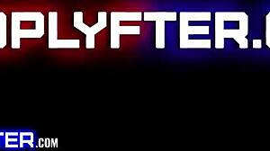 Nicole luva distracts clerks with friend's call then deepthroats security cock