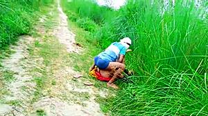 i hiked into the jungle with this beautiful desi bhabhi for hot outdoor sex