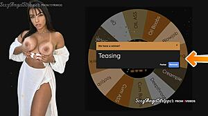 Sexy Latina Wheel Sex Game Oiled Boobs Cum Facial