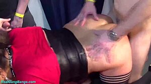 Rough milf gangbang bukkake with monster cocks!