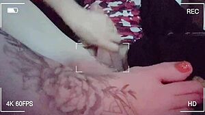 Prettyfeetelite - little feet stroking hubby's friend's big cock