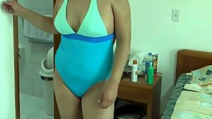 back from beach horny milf masturbates then stepson pounds her first