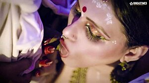 big tit milf's wild threesome with servants