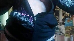 feeling her cute black ass and small tits before she fucks herself wildly